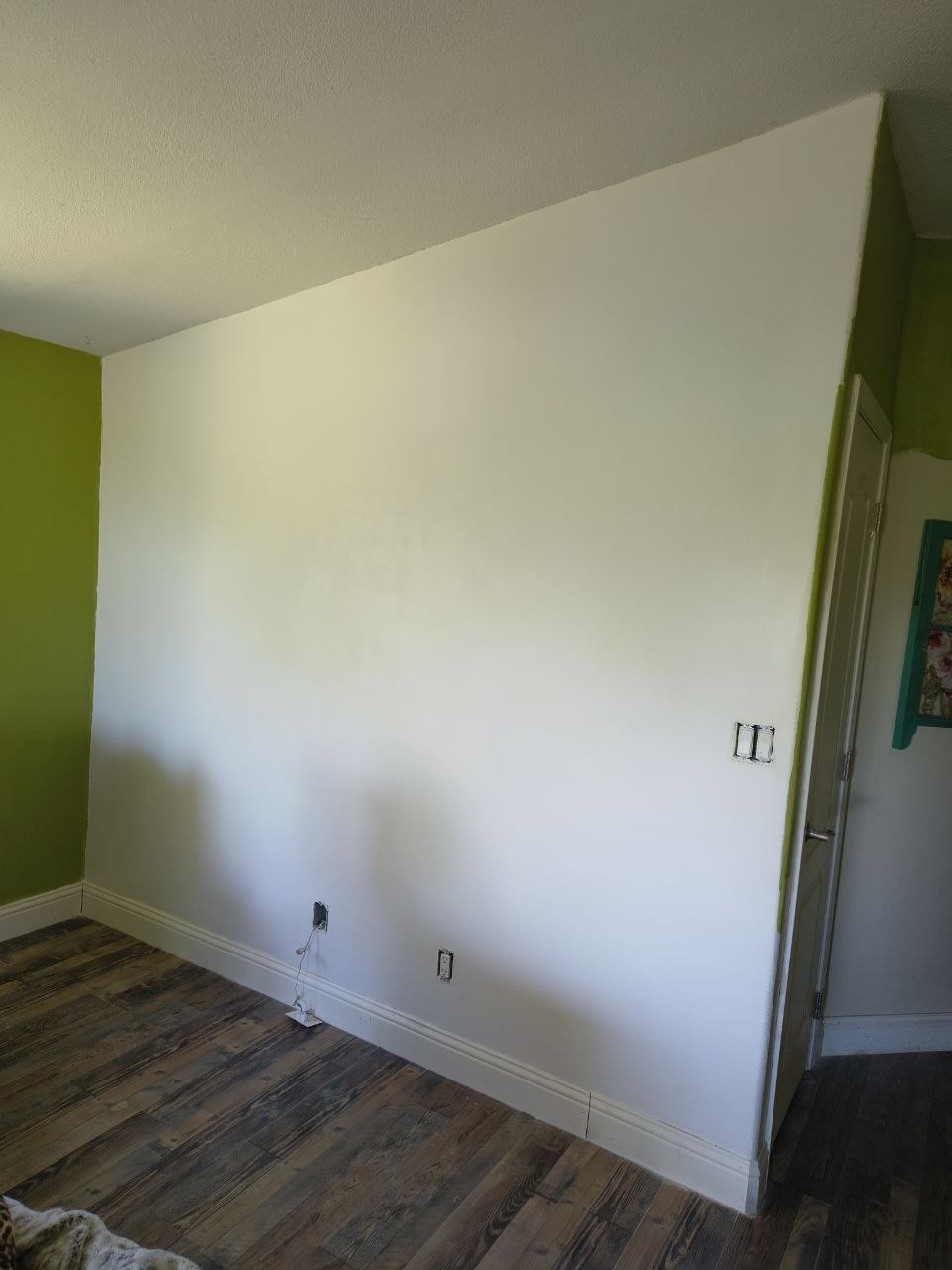 Prepared accent wall before the second wallpaper project